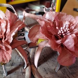 Report Cobb Cork and Floral Sandals Pink Peach 8.5 Cruise Spring